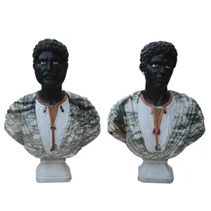 Buste de tête africaine personnalisé en marbre pour homme, sculpture masculine, en solde