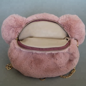 Borsa a tracolla in pelliccia sintetica all'ingrosso borsa in pelliccia finta orso adorabile borse moda in pelliccia per bambini da donna - Product Image 3