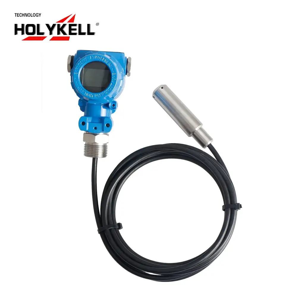 Holykell display lcd 4-20ma rs485 sensor de nível de água submersível