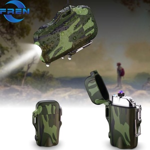 FREN FR-170 LED Flashlight Waterproof <strong>USB</strong> Rechargeable Electric Arc <strong>Lighter</strong> Zinc Alloy Asian Zen Design for <strong>Cigarette</strong> Business - Product Image 3
