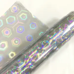 Película holográfica de 0,4mm para zapatos impermeables, cristal roto/patrón geométrico, TPU, para bolso