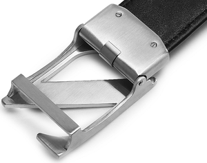Ceintures en cuir véritable de qualité supérieure avec boucle automatique à clip facile en acier inoxydable de 3,5 cm de largeur, logo Z <span class=keywords><strong>amovible</strong></span> - Product Image 5