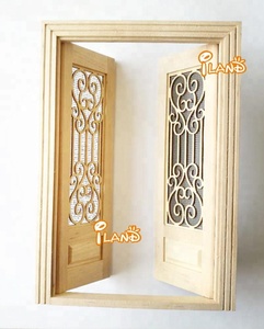 Porte <span class=keywords><strong>de</strong></span> poupées <span class=keywords><strong>en</strong></span> <span class=keywords><strong>bois</strong></span> avec Double écran, accessoire Miniature pour <span class=keywords><strong>maison</strong></span> <span class=keywords><strong>de</strong></span> poupée, échelle 1:12, OA011R - Product Image 5