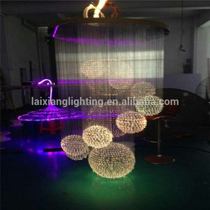 lumière lustre laixiang usa plus populaire avec un câble de fibre optique de l'éclat, sphère Suspensions grande taille moderne - Product Image 3