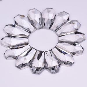Eleganti Pietre di Cristallo Bianco Trasparente 11*19mm da Incollare, Perline Non Cucibili, Strass Acrilici con Retro Piatto - Product Image 5