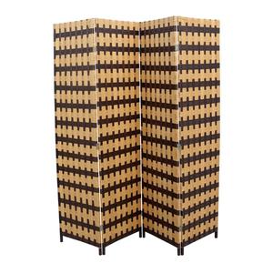 Paravent de séparation de pièce en <span class=keywords><strong>bambou</strong></span> et bois antique, style arabe, 3 panneaux, intérieur, bureau, séparateur de pièce rétractable - Product Image 6