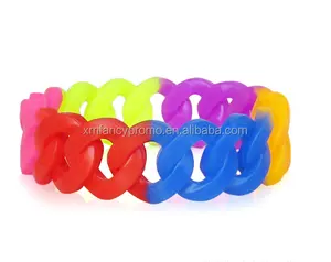 Mode Promotionnel Twist Tressé En Silicone Bracelet de Maillon de Chaîne de bande