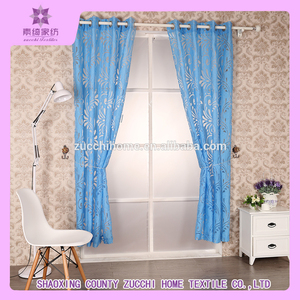 블루 시어서커 로맨틱 스타일 튤 시어 번아웃 커튼 원단 (거실용) - Product Image 2