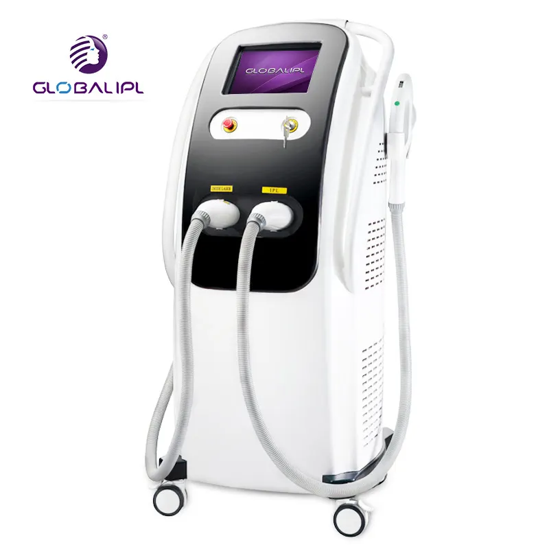 Newest CE Approved Vertical Multifunction 2 in 1 Diode Laser And Ipl Laser Beauty Equipment For Hair Removal