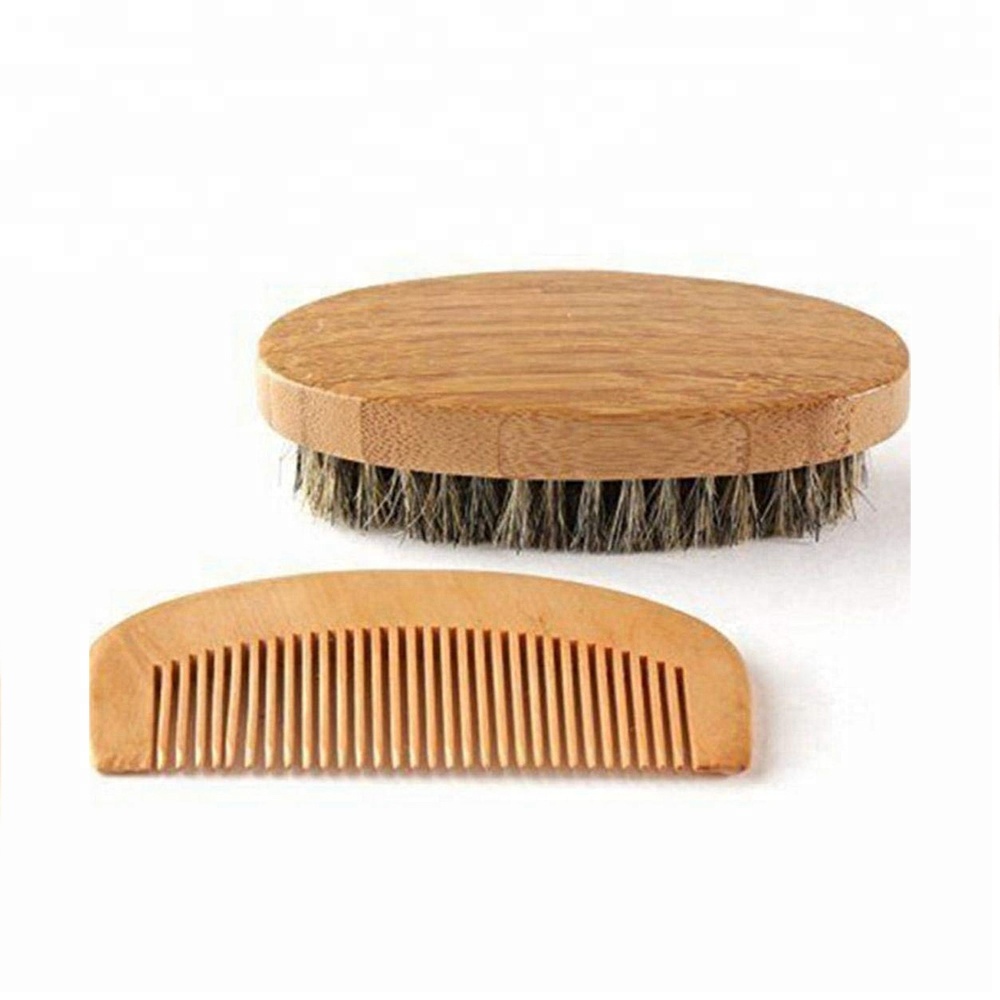 Popular beard brush and comb set with a cotton bag