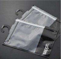 Bolsas de PVC con cierre de cremallera para ropa interior, bolsas pequeñas de PVC reutilizables, con cremallera, color negro
