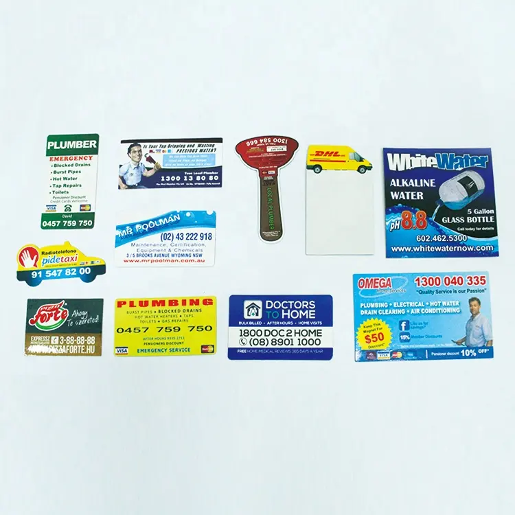 Magnet Hersteller Großhandel Papier gedruckt Sanitär Promotion Visitenkarte Benutzer definierte Magnet Kühlschrank Magnet