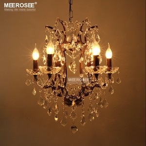 Vintage Loft Crystal Chandelier Retro <strong>Rustic</strong> Hanging <strong>Light</strong> <strong>Fixture</strong> with Adjustable Height Drop Lamp for Home Decor JD001 - Product Image 5