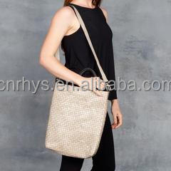 Thời Trang Cellulose Thực Phẩm Chay Tay Cầm Ngắn Và Dây Đeo Chéo Cơ Thể Dệt Túi Giấy Kraft Có Thể Giặt Được - Product Image 5