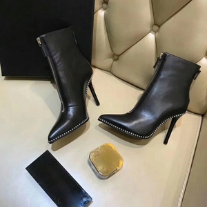 Hhmb — bottines à talons hauts pour femmes, chaussures à bouts pointus avec perles - Product Image 5
