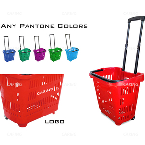 Cestino in Plastica <span class=keywords><strong>con</strong></span> Manico per Supermercato/Carrello <span class=keywords><strong>con</strong></span> <span class=keywords><strong>Ruote</strong></span> per la Spesa - Product Image 1