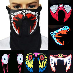 Party led gesicht eye glow in the dark maske halloween el panel maske - Product Image 5
