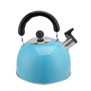 Blue Color Stainless Steel Tea Kettles Whistling Teapot Induction Gas Stovetop For Fast Water Heating Tea Maker