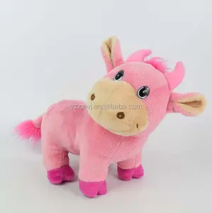 Ücretsiz örnek peluş pembe inek oyuncaklar dolması yumuşak hayvan oyuncak 22cm customtoys pembe inek yumuşak oyuncak