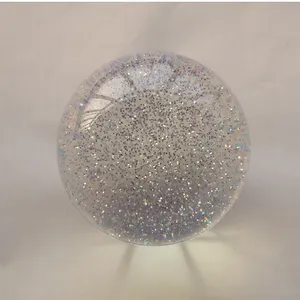 אקריליק פייברגלס כדור ברור מוצק כדור 2 "על פני 6.5" סביב אקריליק פלסטיק כדורי ברור לתקשר הטוטנות כדור