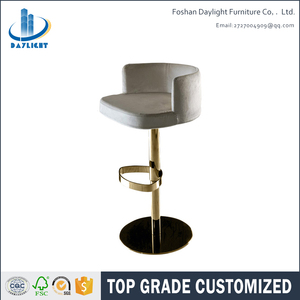 Luxury Round Back Stainless Steel Leg <strong>Swivel</strong> Velvet <strong>bar</strong> <strong>Stool</strong> - Product Image 2