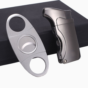Juego de cortadores de encendedor de Gas de antorcha a prueba de viento de acero inoxidable de lujo, regalos de negocios con logotipo personalizado, accesorio de cigarrillo de precio muy bajo - Product Image 2