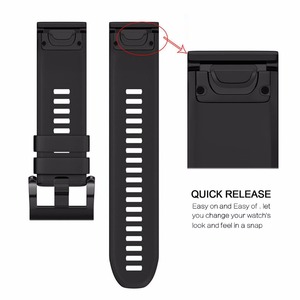 Conectores de liberación rápida 26mm ancho suave TPU wristband reemplazo <span class=keywords><strong>correa</strong></span> de reloj para Garmin <span class=keywords><strong>Fenix</strong></span> <span class=keywords><strong>3</strong></span> <span class=keywords><strong>HR</strong></span> 3HR 5X banda - Product Image 5