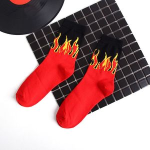 Youki hommes décontracté hiver longues chaussettes à la mode flamme motif coton confortable et respirant vous garde au chaud - Product Image 4