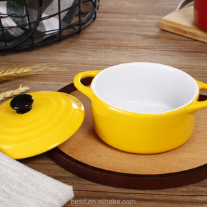 Juego de Tazones de Sopa de Cerámica para <span class=keywords><strong>Microondas</strong></span>, Diseño Moderno y Colorido, con Asas y Tapa - Product Image 3