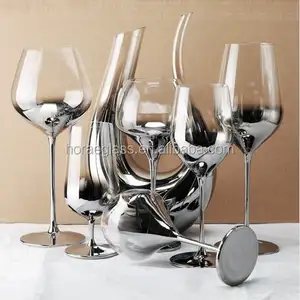 豪华银水晶单饮具 (酒杯/倒酒器) 银色酒杯用于派对婚礼礼物
