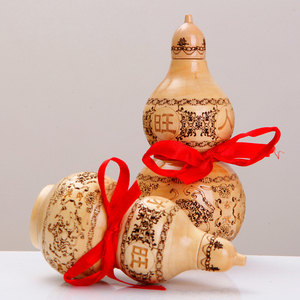 Gourdes Ying Yan <span class=keywords><strong>Wu</strong></span> <span class=keywords><strong>Lou</strong></span> en bois de pêche Feng Shui gravées pour la protection 4 pouces 6 pouces Outil de Fengshui Taoïsme réutilisable - Product Image 3