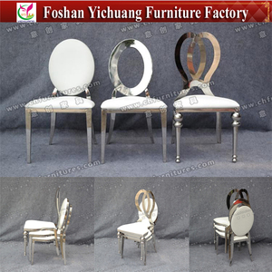 YC-SS34 Luxury <strong>Silver</strong> Stainless Steel Wedding Safari <strong>Chair</strong> Modern Wholesale for Dining Room Durable Metal for Outdoor Use White - Product Image 6