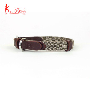 Collar para perro de piel marrón y Tweed - Product Image 5