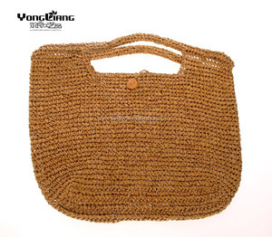 Barato ganchillo hecho a mano de papel de paja bolso/bolso - Product Image 4
