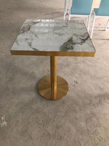 Di Vendita caldo Rotondo o Quadrato <span class=keywords><strong>Marmo</strong></span> Bistro Tavolo Oro Da Caffè <span class=keywords><strong>In</strong></span> Acciaio Inox Da Tavolo <span class=keywords><strong>per</strong></span> Hotel di Caffè - Product Image 4