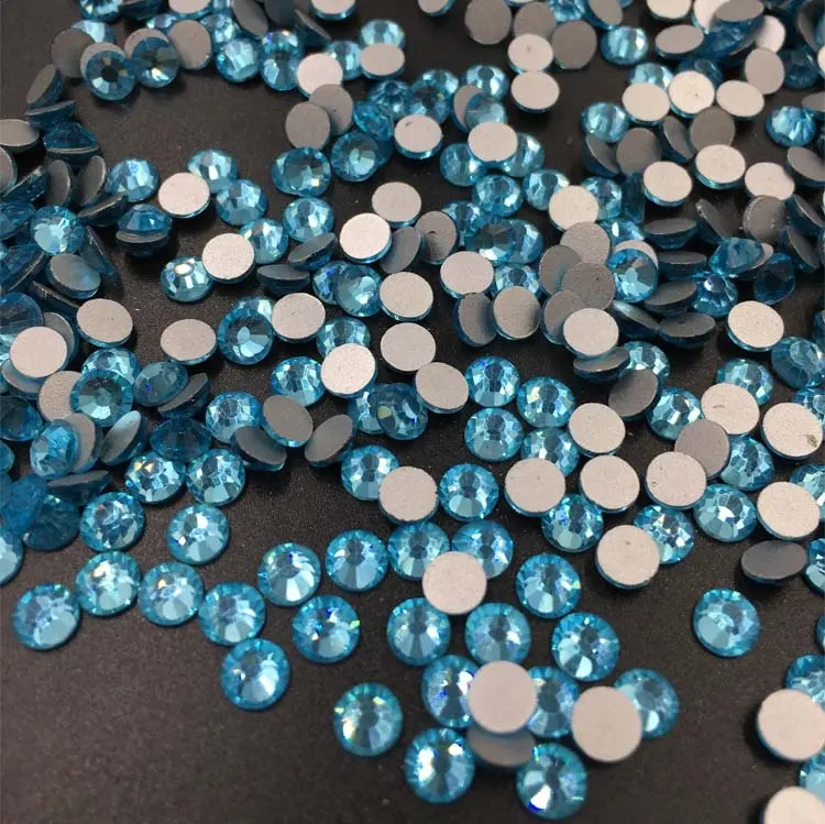 C & Y akuamarin mavi Nali sanat olmayan düzeltme gümüş geri Glitter Rhinestone el sanatları için