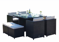 Ensemble de table basse en rotin synthétique, meubles d'extérieur, en vogue