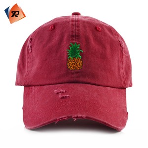 2017 folk style cotton embroidery 6 Panel distressed dad hat - Product Image 1
