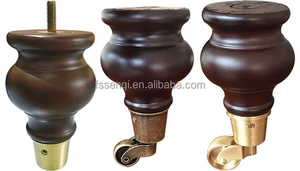 Pés de Cadeira de Madeira Populares para Substituição, Pés de Armário de Cozinha com Rodízios de Latão MJ-0413 - Product Image 5
