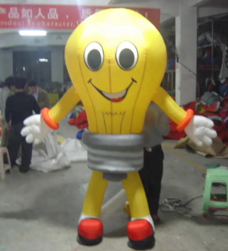 Lâmpada inflável para fantasia, luz inflável de desenho animado, traje de mascote, modelo de balão