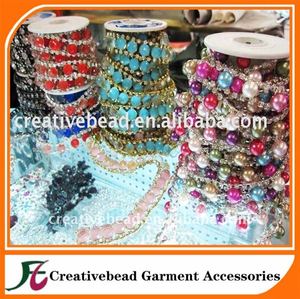 Perlas de resina moda sobre la taza de <span class=keywords><strong>Metal</strong></span> cadena de diamantes de imitación de la taza del Rhinestone - Product Image 1