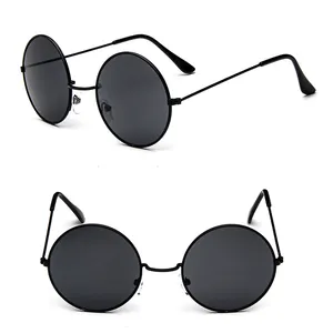 DLL032 retro style mirror lens metal frame round fashion sunglasses