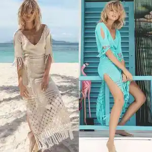 beachwear vestito ups Suppliers-2019 Sexy delle donne con Nappe lungo beach Cover up Sexy di long Beach del vestito Cardigan Bikini Costume Da Bagno Beachwear