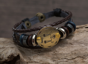 프로모션 선물 가죽 합금 스냅 패스너 12 조디악 팔찌 ZU002 - Product Image 6