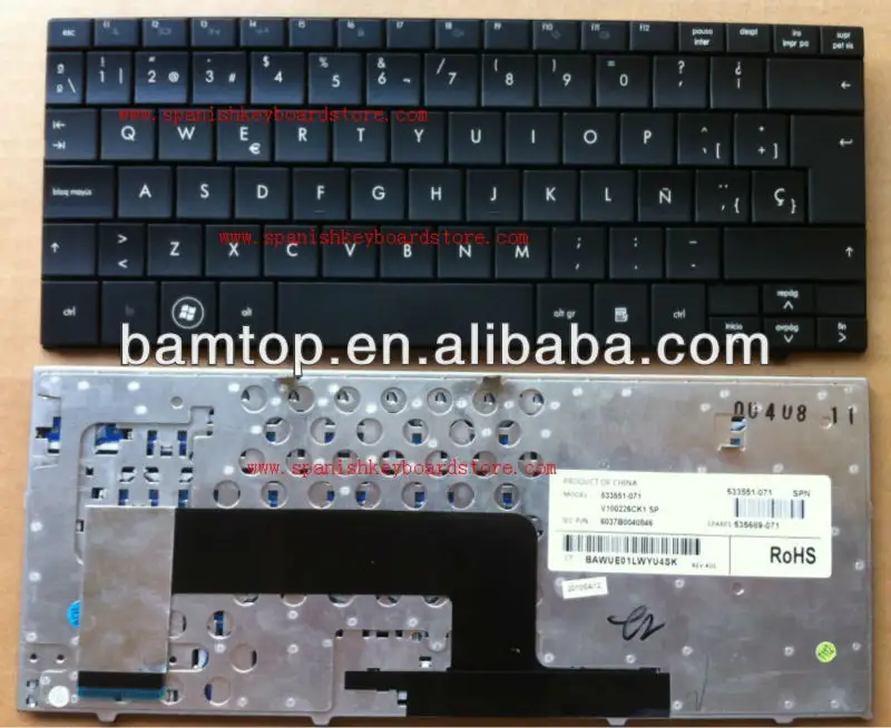 Hp netbook mini 110 serisi siyah Sp dizüstü klavyesi
