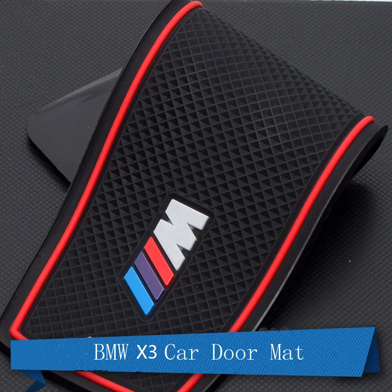 Grün latex material auto armlehne lagerung box innen dichtung spezielle tor slot matte für BMW X3