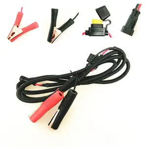 factory 2pin connector wire harness 2.5 meters length power cable wiring harness with clamps fuse holder
