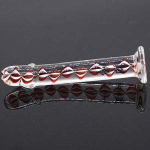 Produk Mainan Seks Dildo Bebas Genggam, Dildo dan Vibrator Mainan Seks Kaca Sumbat Kaca - Product Image 3