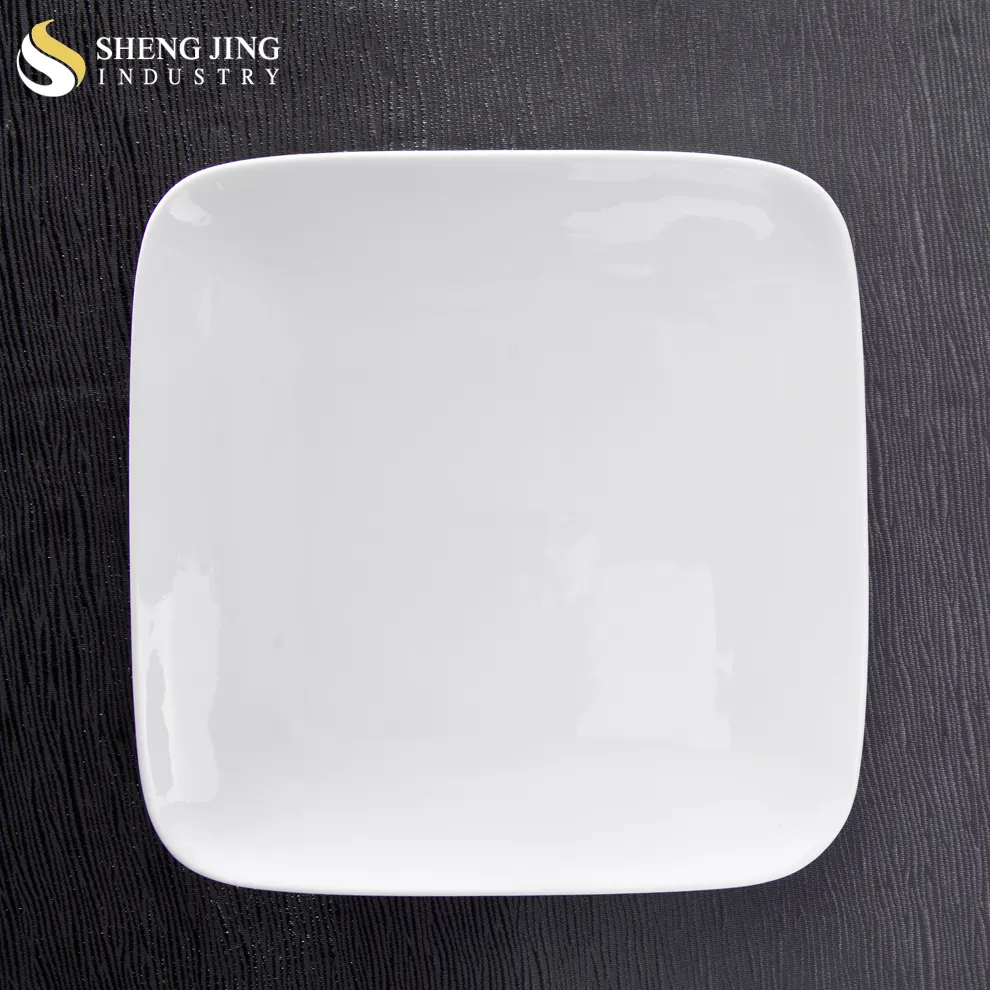 Harga Pabrik Set Makan Malam Terbaru Piring Putih untuk Restoran Piring Persegi Porselen