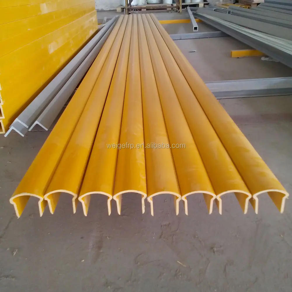 Safety handrail components top rail omega shape pultrusion fiberglass profiles